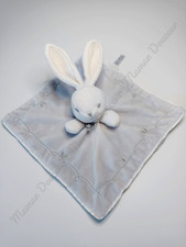 Doudou Plat/Mouchoir Carré Lapin Gris Clair Oreille Blanc Crème Pois Perle Kaloo