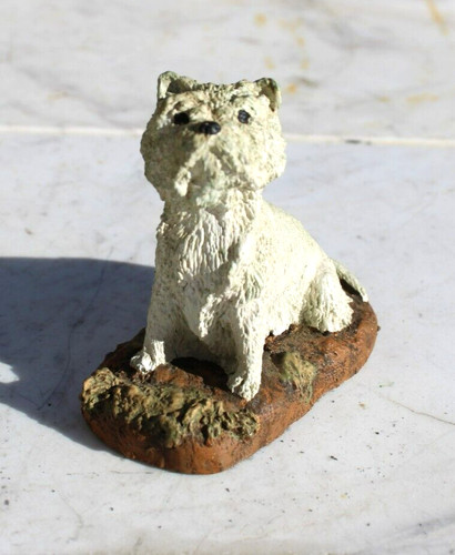 Cold cast bronze white westie - white,