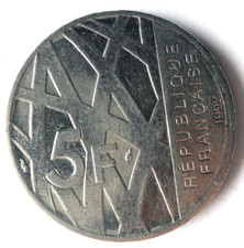 1992 France 5 Francs - Haute Qualité Pièce de Monnaie France Poubelle #12