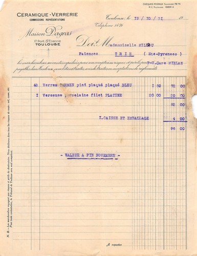 1931 ceramique verrerie maison - 1931,