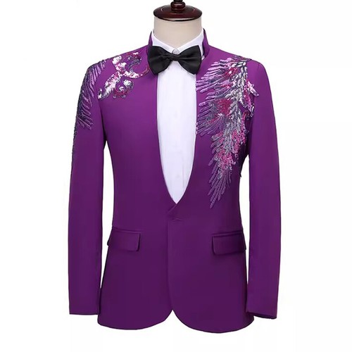 Hommes slim sequin costume - sequin,