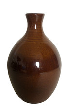 vase marron  gres emaille Vintage Signature à identifier croix celtique triskel
