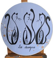 Autocollant  Chat Siamois Triplés -sticker collection– à encadrer- unique