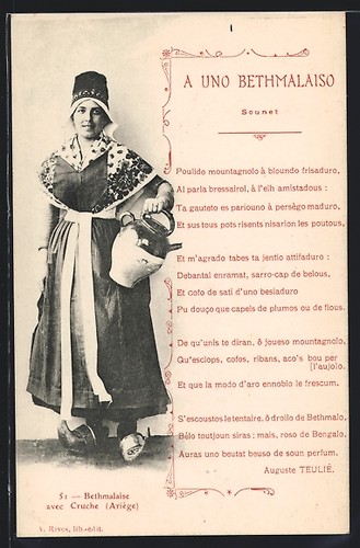 Cpa bethmalaise avec cruche - avec,
