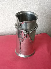 vase art déco étain Martelé Et Torsadé Fait Main Signé Jean Goardere MOF