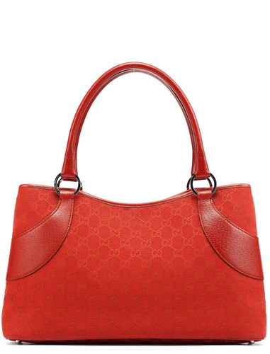 113015 red leather tote bag - gg,