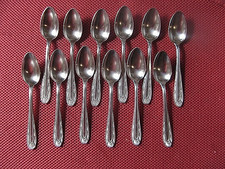 ++"542.23"  12 CUILLERES A CAFE EN METAL ARGENTE ORFEVRE APOLLO ART DECO