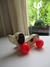 26 ⚜ Ancien Jouet Chien Fisher Price A Tirer Vintage Authentique de 1965 Réf 693