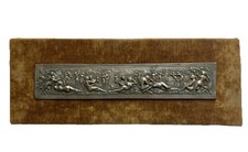 Bas-Relief Plaque en Bronze Argenté Bacchanale Satyres Nymphes Mythologie XIXème