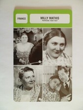 CARTE FICHE CINEMA  MILLY MATHIS PERIODE 1930-1937