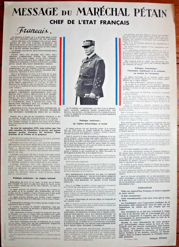 Affiche 1940 message - 1940/message, du