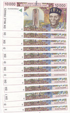 TOP QUALITÉ !! FAUX BILLET DE 10000 FRANCS bceao NEUF !!