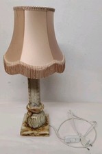 Ancienne Lampe À Poser Pied En Marbre Ou Albâtre Vintage ( Réf : CH21 )