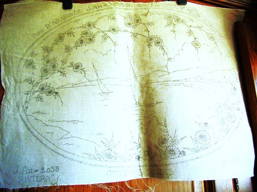 Toile lin broder - de, à