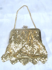 ?? ANCIEN PORTE MONNAIE AUMONIERE BOURSE COTE DE MAILLE DORÉE PURSE