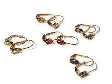 Bijou plaqué or 18 carats boucles d'oreilles dormeuses ogives earrings