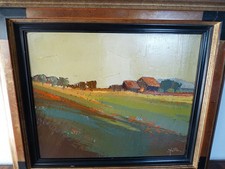 Alsace superbe TABLEAU huile sur toile paysage de Roger Keiflin (1949) signé