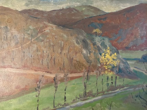 Peinture huile panneau carton - huile,