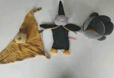 Lot 3 Peluches Doudou Marionnette Balle Préhension Moulin Roty Les Moustaches 