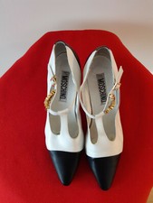 Chaussures (escarpins) à Talon Moyen Femme Moschino Blanc&Bleu foncé Pointure 40