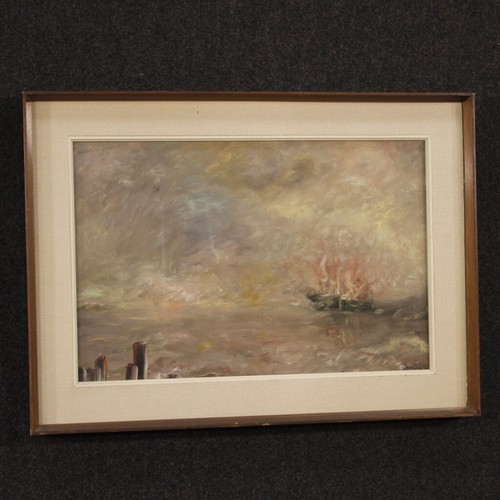 Tableau signé peinture marine