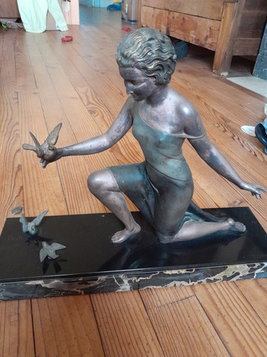 Statuette bronze femme - femme, aux