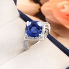 Bague En Argent 925 Saphir