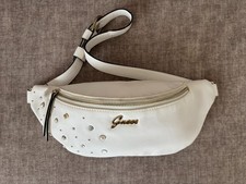 Guess sac banane zippé blanc