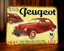 Plaque métal peugeot 203 - métal,