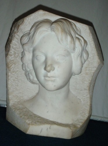 Buste femme marbre blanc - de, en