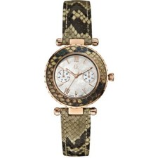 Montre Guess GC Collection Rose Or, Taupe Olive Python Cuir Bracelet X35006L1S