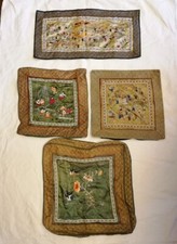Quatre broderies Asiatiques