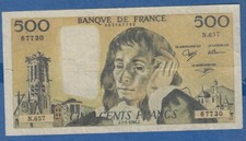RARE !! FAUX BILLET DE 500 FRANCS PASCAL TTB
