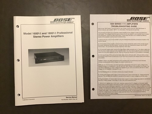 Bose 1600vi model 1800vi - bose,