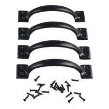 4/8 Grange Porte Poignées 4/8pcs 4/8x Fer Noir Décor Meuble Porte Noeud
