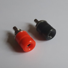### Lot 2x  - Fiche banane Femelle 4mm paire rouge/noir à souder - qualité ###
