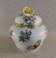 POT A GINGEMBRE EN PORCELAINE HEREND HUNGARY HONGRIE DECOR FLEURS ET PAPILLONS