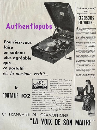 Publicite gramophone voix - la,