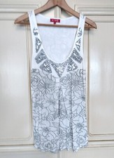 RENE DERHY TOP TUNIQUE TRAPEZE PERLES CABOCHONS TM OU T 40/42