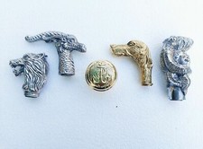 Lot De 5 Canes En Aluminium Et En Laiton Avec Poignée En Bois Cadeau