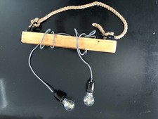 lustre poutre industriel plafonnier type loft rustique corde bois déco vintage