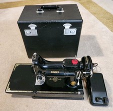 Machine à Coudre SINGER Featherweight 221 Fonctionnelle Valise & Pédale 