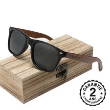 Lunettes de Soleil Homme en Bois de Noyer Polarisées UV400 Anti-Reflets