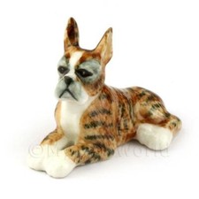 Maison de Poupées Miniature Céramique Bringé Chien Boxer