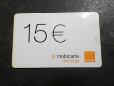 TELECARTE FRANCE, MOBICARTE RECHARGE 15 ORANCE PHONE CARD (A)