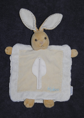 Doudou plat lapin blanc - plat,