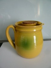  POT -  PICHET EN CERAMIQUE - RESERVOIR A GLACONS - BOUCHON LIEGE -  HAUT. 16 cm