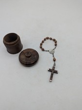 Rosaire, Crusifix Chapelet Ancien, Boite en Buis, Années 1900
