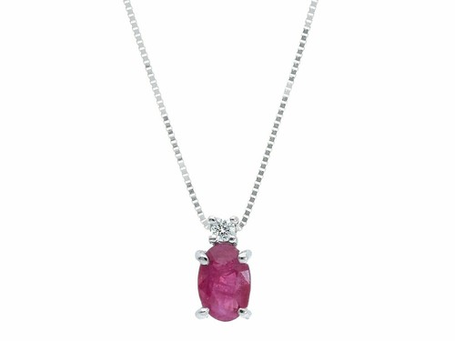 Collier blanc 18k - en, rubis