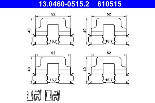 Rear axle ate 0460 0515 - axle, 13.0460-0515.2